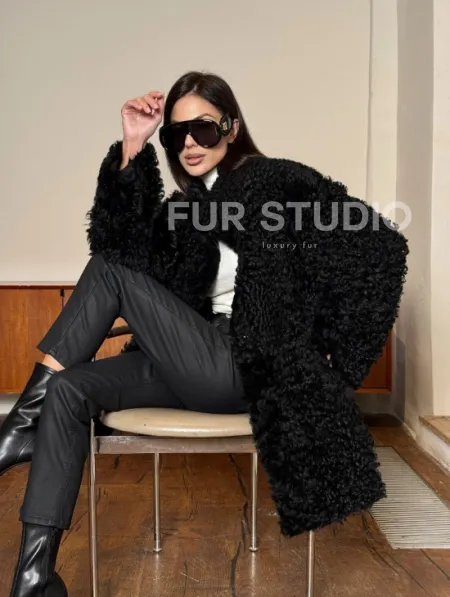 Двухсторонняя шуба - дублёнка из тиградо - фото 0