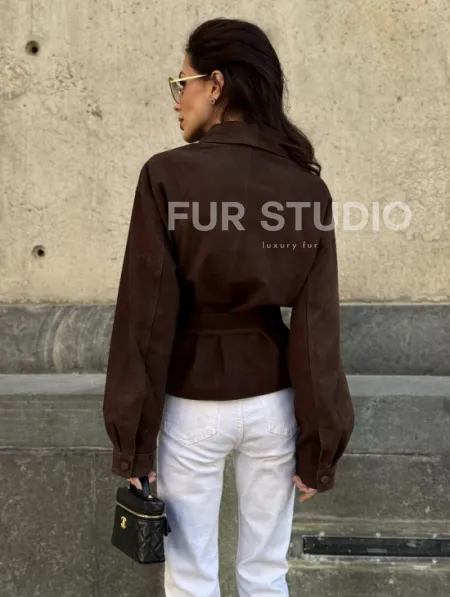 Женская куртка - рубашка из замши - фото 6