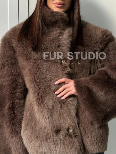 Дубленка из тосканы цвет taupe - фото 2