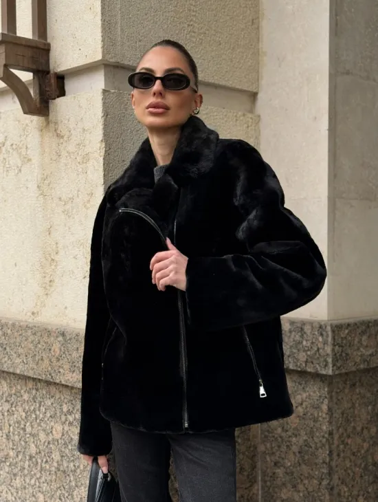 Норковая куртка - косуха из меха стриженой норки - фото 10