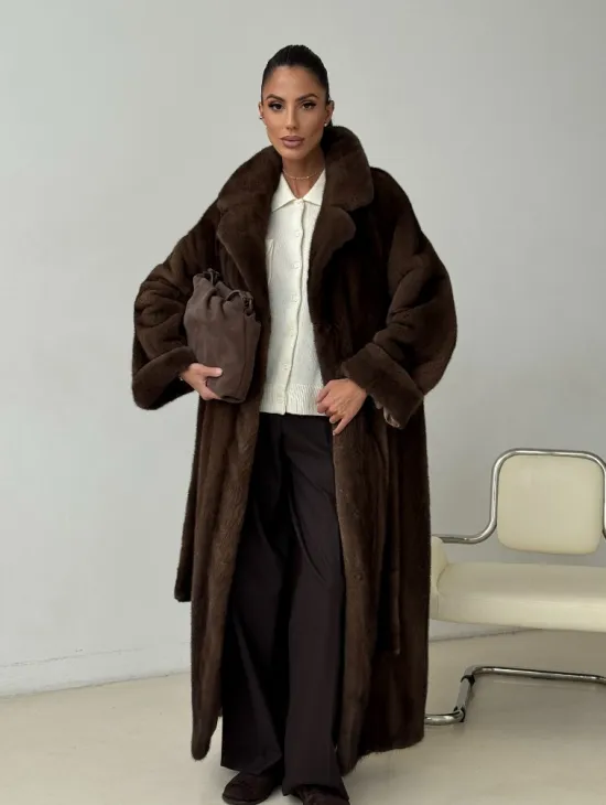 Длинная норковая шуба - фото 10