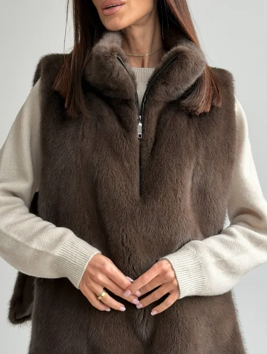 Женская меховая манишка - мех норка - фото 1