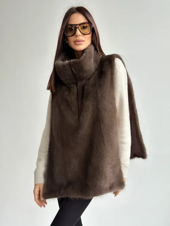 Женская меховая манишка - мех норка - фото 0