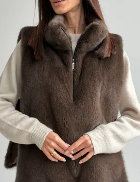 Женская меховая манишка - мех норка - фото 1