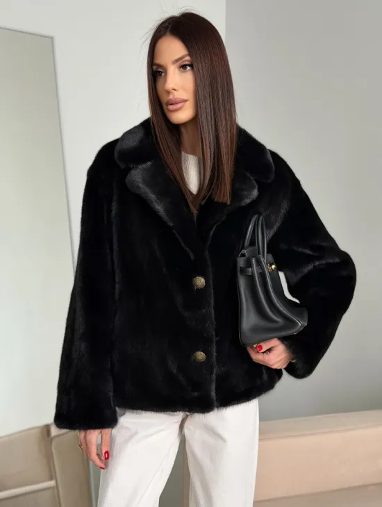 Черная короткая норковая шуба - автоледи - фото 0