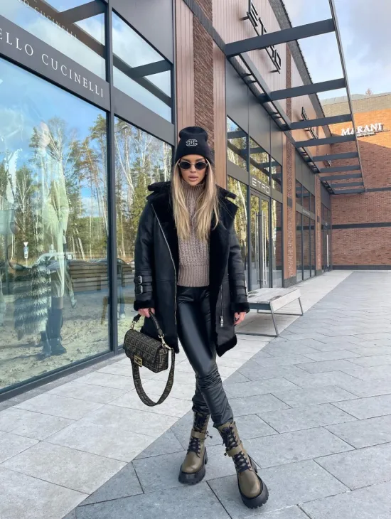 Дубленка авиатор удлиненная - фото 6